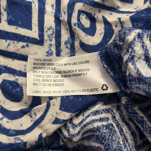 D8- NWT Knox Rose Blue White Pullover Midi Dress Boho Pockets MuuMuu Sz Medium - Picture 7 of 9